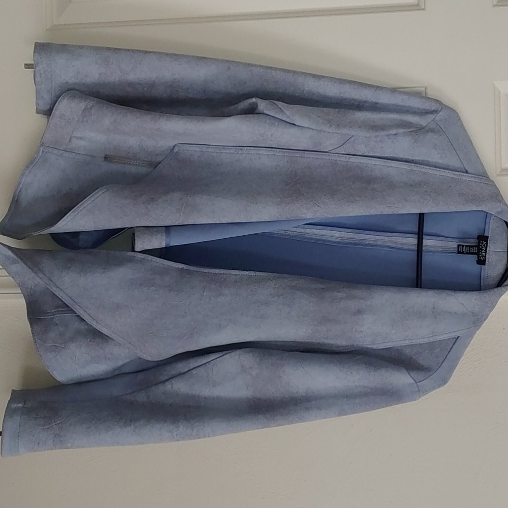 Faux suede light blue jacket